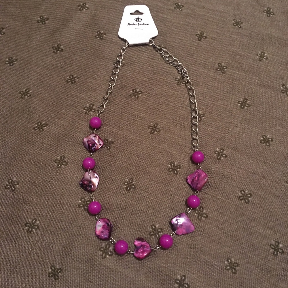 Amber Fashion Purple Beaded Necklace